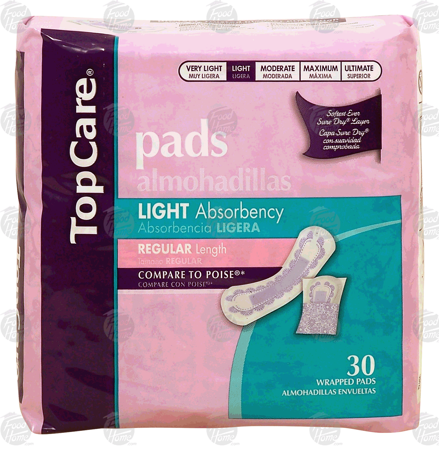 Top Care  pads, light absorbency, regular length Full-Size Picture